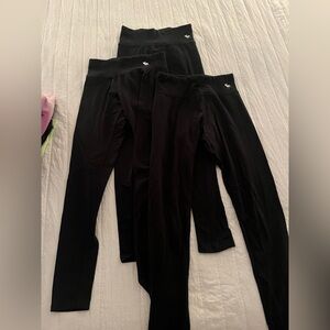 3 pairs of Abercrombie and Fitch black leggings
